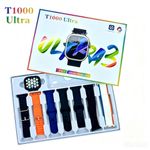Generic T1000 Ultra 3 Smart Watch (7+1 Set: 7 Straps + Watch) Gift Box