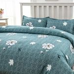 Generic King Size Bed Sheet Set 4-Piece - Soft Green Botanical Pattern Bedding (1 Sheet + 3 Pillowcases) - Ideal for Home Decor - image 2