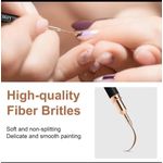 product_image_name-Cc Nail Art-Metallic Nail Art Pens, Liner Brushes Set, 5pcs Black Color Nail Tools for Long Lines, Thin Details, Fine Drawing, Liner Brush Gel Polish Painting Nail Design Sizes 5/8/12/20/25mm-4