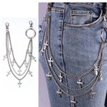 Fashion Silver Cross Pants Chain Multi-Layered Gothic Punk Jeans Chain Accessory - image 3