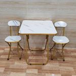 Folding Table With 2 Chairs - White