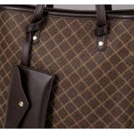 GALUIN Brown quilted monogram large capacity retro women's shoulder bag for commuting - image 6