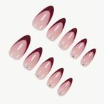 product_image_name-Generic-24pcs Medium Almond Press On Nails with Red Nail Tips & Rhinestone Decor-2