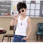 product_image_name-AD-3pcs Boys Cotton Singlet (7 - 8 years) - White/Black/Grey-2