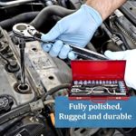product_image_name-Generic-12/24pcs Quick Wrench Set with Large Ratchet, Complete Socket Tool Kit for Automotive Repair - Red-5