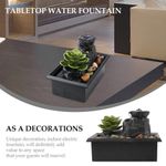 product_image_name-Generic-LED Running Water Fountain Ornaments, Artificial Potted Flowers Flowing Water Ornaments Decorations,Desktop Waterfall Fountain, With Pebbles – USB/Battery Powered -3