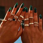 product_image_name-Generic-13 Piece Set Alloy Geometric Element Set Ring, Letter Star Rings-2