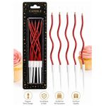 AD 6pcs Decorative Candle Cake Topper - Red - image 3