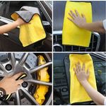 AD 2pcs Car Microfiber Cleaning Towel - Multicolor - image 2