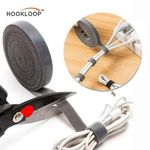 Generic 1 Roll Durable Grey Polyamide Cable Organizer Strap - Easy-to-Cut Hook and Loop Fastener for Efficient Cord Management in Home or Office, Cord Holder Black - image 4