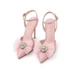 Gilda Dates Black Patent Bow Stiletto Slingback Heels - image 2