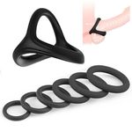 product_image_name-Khufuzi-7pcs Pack Elastic Penis Ring Testicle Restraint Sexual Pleasure Erection Enhanced Silicone Adult Penis Rings Prolonged Intercourse Long Lasting Stronger Ultra Soft Stretch Sex Toy for Men Couples-8