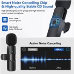 Basix Wireless Lavalier Microphone for iPhone Android USB-C Microphone with Noise Reduction for Live Streaming Interviews mini mic - image 4