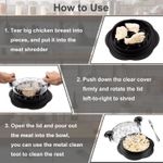 product_image_name-Generic-Chicken Shredder Tool Black - Effortless Meat Shredding for Tacos, Sandwiches, Salads, and More, Includes Cleaning Brush & Fork, Durable, Easy to Use, Mess-Free Kitchen Essential-4