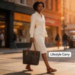 NOVOO Elegant PU Leather Tote Bag For Women-Coffee - image 2
