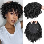 Generic Men’s Short Dreadlock Wig, Natural-Looking Black Curly Faux Locs Hairpiece, Lightweight & Easy to Wear for Daily Style - image 5