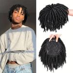 Generic Men’s Short Dreadlock Wig, Natural-Looking Black Curly Faux Locs Hairpiece, Lightweight & Easy to Wear for Daily Style - image 7