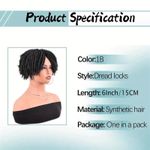 Generic Men’s Short Dreadlock Wig, Natural-Looking Black Curly Faux Locs Hairpiece, Lightweight & Easy to Wear for Daily Style - image 8