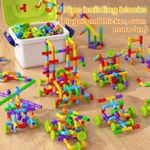 Generic 138pcs /Set Children Large-Particle Building Blocks Pipe Assembly Toys+Storage Bin - image 3