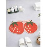 Generic 19.7x31.5" Fruit Pattern Indoor Door Mat, Non-Slip Polyester Doormat for Kitchen & Entryway - Strawberry