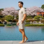 product_image_name-COOFENRISY-Men's 2 Pieces Cotton Linen Set Henley Shirt Long Sleeve and Casual Beach Pants-4