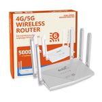 Generic Universal 4G/5G LTE Wireless WiFi 6 SIM Router with 5000mAh Battery - White