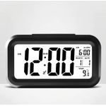 Generic Digital Alarm Clock Smart Thermometer Calendar Table Time Black - image 3