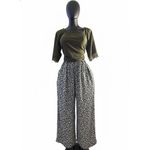 product_image_name-Generic-Ladies' Official Two-Piece Olive Stretch Top with Floral Palazzo Pants-3