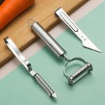 product_image_name-Generic-3Pcs Julienne Peeler Set, Stainless Steel Vegetable Peeler Julienne Slicer, Kitchen Vegetable Peeling Tool for Veggie Fruit Carrot-2