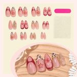 Generic Beauty Press On Nails with Designs, Stick On Wearing Nail Set, 24Pcs - image 2
