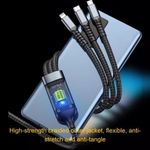 Generic 3 in 1 Fast Charging Cable, Multi Charger Cable with Type-C / Micro USB / Lightning plugs-Grey - image 4