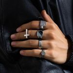 product_image_name-Fashion-5pcs/set Diamond-studded Square Minority Retro  Personalized Titanium Steel Men Rings-1