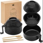 Generic 6-Piece Microwave-Safe Ramen Bowl Set - with Lid and Heat-Resistant Handles - Black