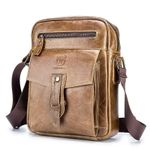 Generic 053 Men Messenger Bag Cowhide Large Capacity Briefcase - Dark Brown