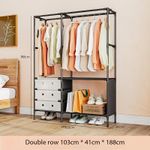Generic Double-tier multifunctional coat rack, metal construction, reinforced and rust-proof – black - image 5