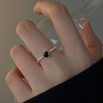 product_image_name-Fashion-2pcs Of Black Clover Necklace And Love Ring-4