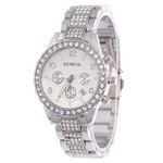 GENEVA Elegant Studed Ladies Wristwatch---Silver - image 2