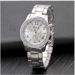 GENEVA Elegant Studed Ladies Wristwatch---Silver - image 5