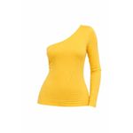 product_image_name-Generic-Women Plain One Shoulder Long Sleeve Bodysuit – Mustard (NA-KD Style)-1