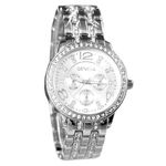 GENEVA Studded Stainless Steel Analog Wrist Watch - Silver