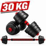 Generic 30KG Adjustable 3-in-1 Dumbbell Set  + Free Barbell Rod