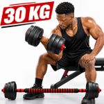 Generic 30KG Adjustable 3-in-1 Dumbbell Set  + Free Barbell Rod - image 2