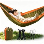 Generic Outdoor portable hammock - Camping, travel, picnic - Military green mixed with orange - image 3