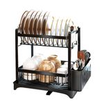 product_image_name-Generic-Dish Drying Rack 3-Tier Dish Racks with Detachable Drainboard Chopstick Rack Bowl Holder Storage Rack for Kitchen Counter-1