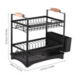 product_image_name-Generic-Dish Drying Rack 3-Tier Dish Racks with Detachable Drainboard Chopstick Rack Bowl Holder Storage Rack for Kitchen Counter-2