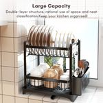 product_image_name-Generic-Dish Drying Rack 3-Tier Dish Racks with Detachable Drainboard Chopstick Rack Bowl Holder Storage Rack for Kitchen Counter-6