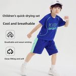 product_image_name-Fashion-YOLO Children's Short Sleeve Suit Set Boys' Sportswear Quick Drying -Blue-1
