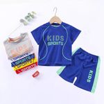 product_image_name-Fashion-YOLO Children's Short Sleeve Suit Set Boys' Sportswear Quick Drying -Blue-6