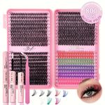 product_image_name-Generic-DIY Color Lash Extension Kit , 800pc Fluffy Colored Lash Clusters with D-Curl Eyelashes Volume, Individual Lashes With Lash Bond And Seal Lash Tweezers for Home Salon & Waterproof Wear-1