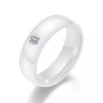 Pure White Ceramic No Fade Ring - 6mm White